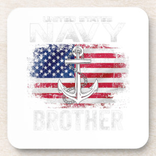 United States Navy Brother With American Flag Gift Bier Onderzetter