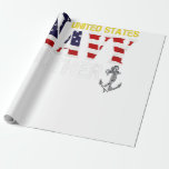 United States Navy Brother With American Flag Gift Cadeaupapier<br><div class="desc">United States Navy Brother With American Flag Gift</div>