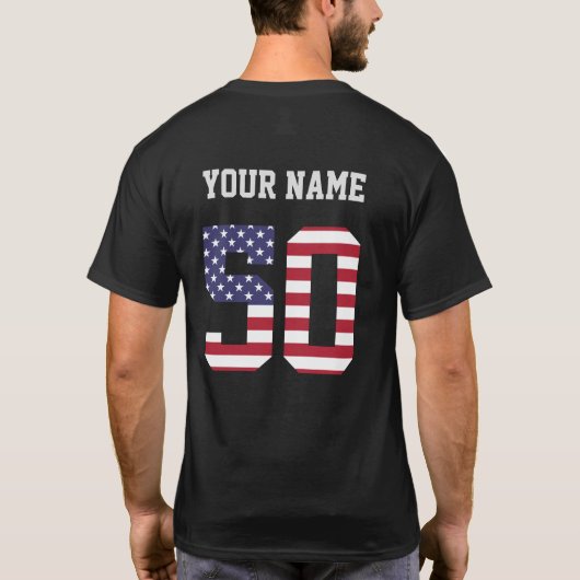 United States Number 50 Personalized T-Shirt (Achterkant)