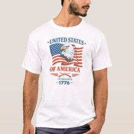 United States of America 1776 Eagle Design T-shirt