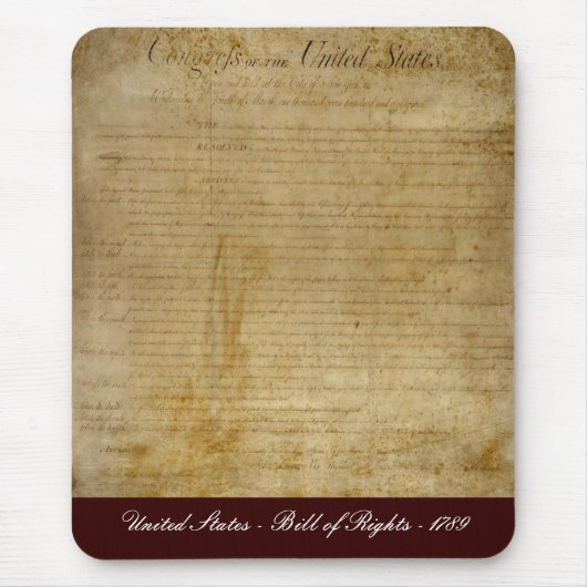 United States of America Bill of Rights Muismat (Voorkant)