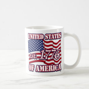 United States of America est 1776 with USA Flag Koffiemok