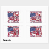 United States of America est 1776 with USA Flag Rechthoekige Sticker (Vel)