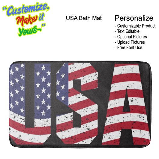 United States of America Flag Bath Mat