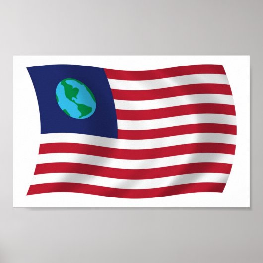 United States of Earth Flag Poster Print (Voorkant)
