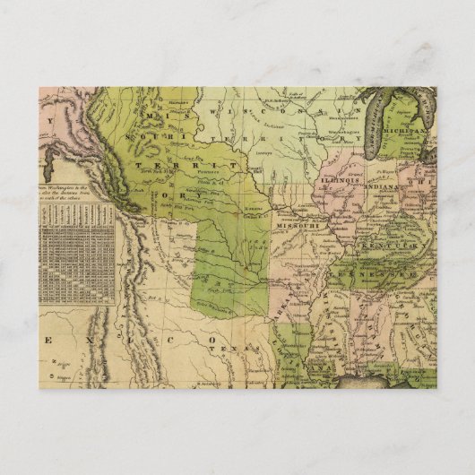 United States Olney Map Briefkaart (Voorkant)