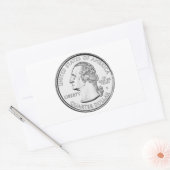 United States Quarter Coin Rechthoekige Sticker (Envelop)