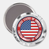 United States Round Emblem Magneet (Voorkant / Achterkant)