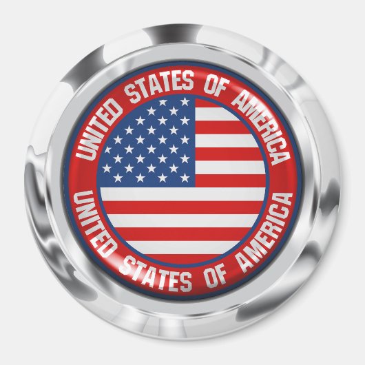 United States Round Emblem Magneet (Voorkant)