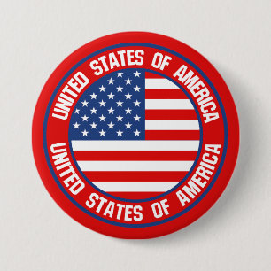 United States Round Emblem Ronde Button 7,6 Cm