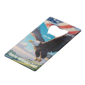 United States Semiquincentennial Eagle (1776–2026) Creditkaart Flessenopener (Voorkant Gekanteld)