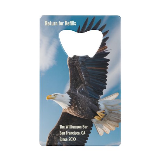 United States Semiquincentennial Eagle (1776–2026) Creditkaart Flessenopener (Achterkant)