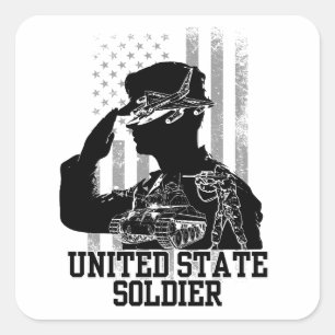 United States Soldier Vierkante Sticker