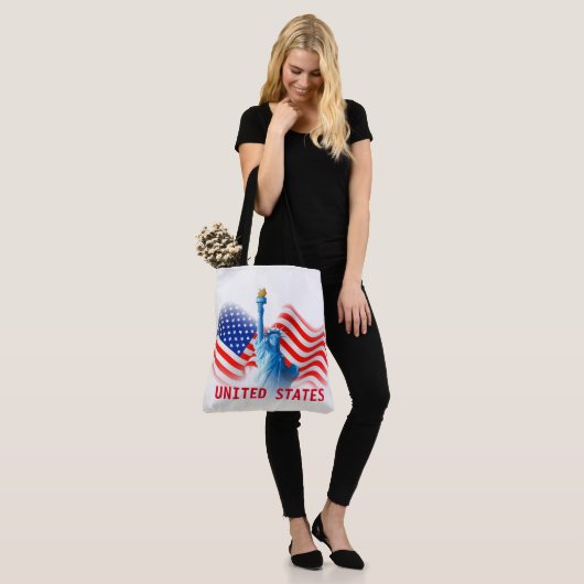 United States Statue of Liberty All-Over-Print Tote Bag (Op model)