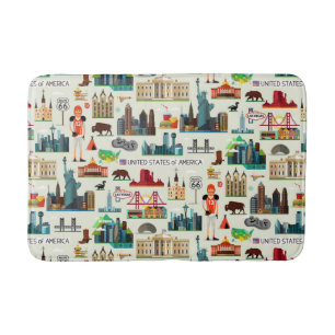 United States Symbols Pattern Badmat