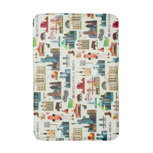 United States Symbols Pattern Badmat (Voorkant Verticaal)