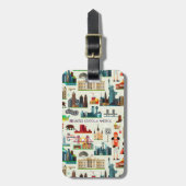 United States Symbols Pattern Bagagelabel (Voorkant verticaal)