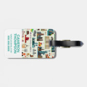 United States Symbols Pattern Bagagelabel (Achterkant horizontaal)