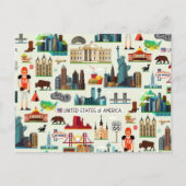 United States Symbols Pattern Briefkaart (Voorkant)