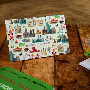 United States Symbols Pattern Briefkaart