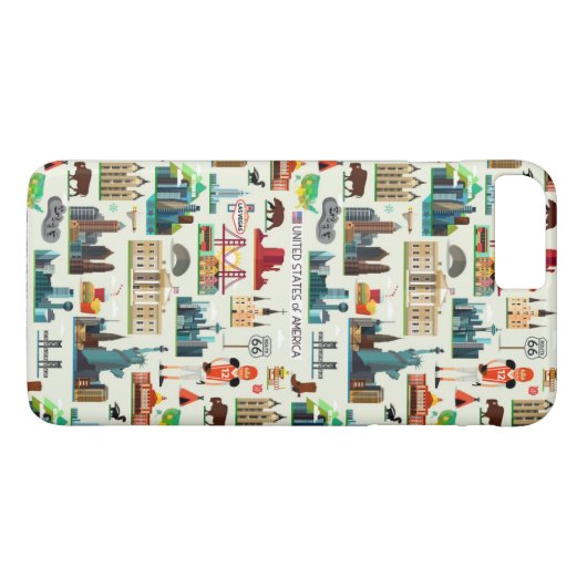 United States Symbols Pattern Case-Mate iPhone Case (Achterkant (Horizontaal))