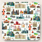 United States Symbols Pattern Drankjes Onderzetter (Voorkant)