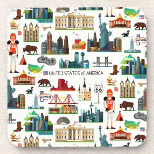 United States Symbols Pattern Drankjes Onderzetter