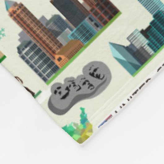 United States Symbols Pattern Fleece Deken (Hoek)