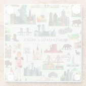 United States Symbols Pattern Glazen Onderzetter (Achterkant)