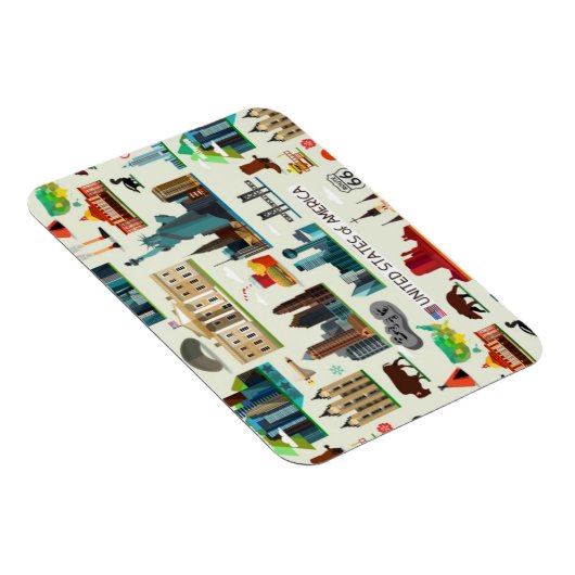 United States Symbols Pattern Magneet (Rechterzijde)