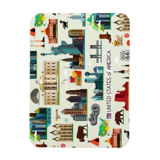 United States Symbols Pattern Magneet (Verticaal)