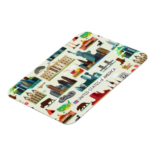 United States Symbols Pattern Magneet (Linkerzijde)