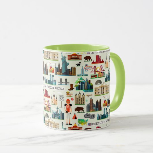 United States Symbols Pattern Mok (Voorkant rechts)