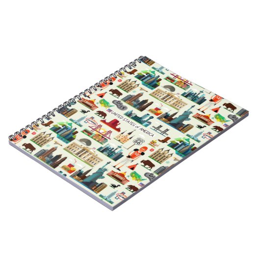 United States Symbols Pattern Notitieboek (Linkerzijde)