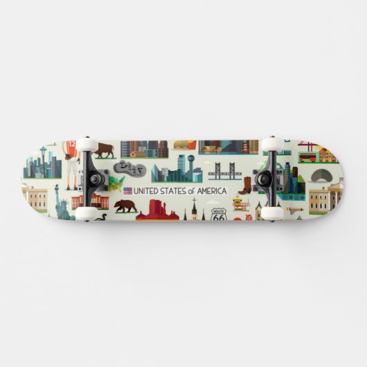 United States Symbols Pattern Persoonlijk Skateboard (Horizontaal)