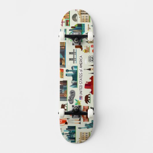 United States Symbols Pattern Persoonlijk Skateboard (Voorkant)