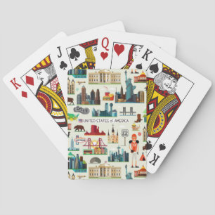 United States Symbols Pattern Pokerkaarten