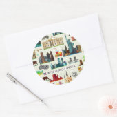 United States Symbols Pattern Ronde Sticker (Envelop)
