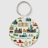 United States Symbols Pattern Sleutelhanger (Voorkant)
