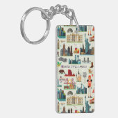 United States Symbols Pattern Sleutelhanger (Voorkant Links)