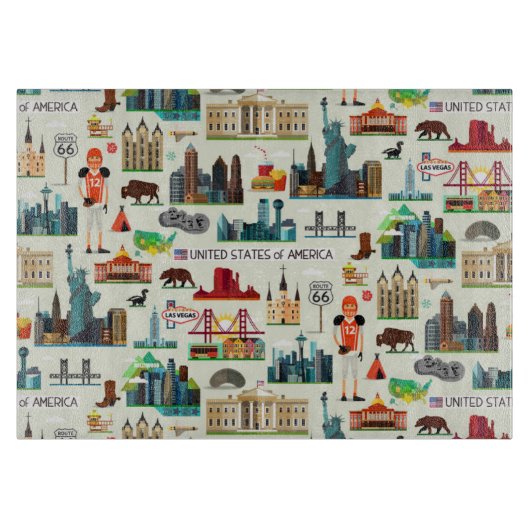 United States Symbols Pattern Snijplank (Voorkant)