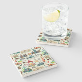 United States Symbols Pattern Stenen Onderzetter (Zijkant)