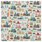 United States Symbols Pattern Stof (Swatch)
