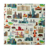 United States Symbols Pattern Tegeltje (Voorkant)