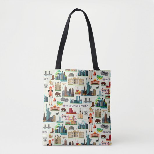 United States Symbols Pattern Tote Bag (Voorkant)