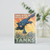 United States Tank Corps. circa 1918 Briefkaart (Staand voorkant)