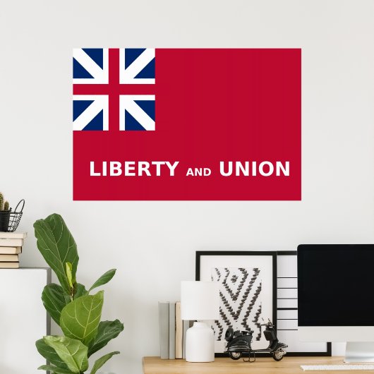 United States Taunton Flag Liberty and Union 1774 Poster (Thuiskantoor)