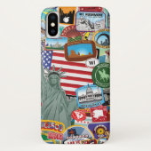 United States Travel Sticker Pattern Case-Mate iPhone Case (Achterkant)