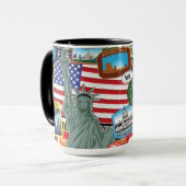 United States Travel Sticker Pattern Mok (Voorkant links)