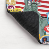 United States Travel Sticker Pattern Muismat (Hoek)